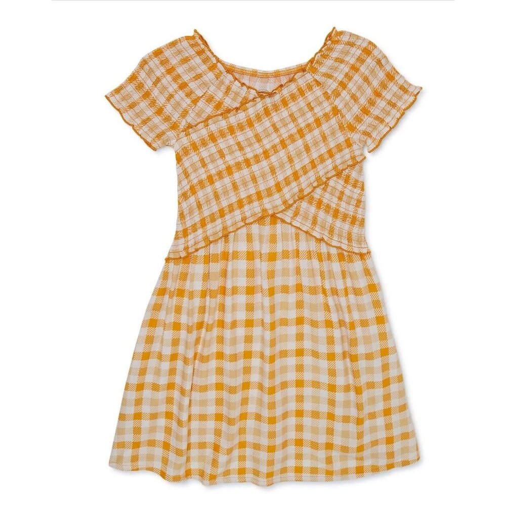NWT Girls Yellow Summer Criss Cross Dress Size XL 14/16 – Stretchy & Comfy